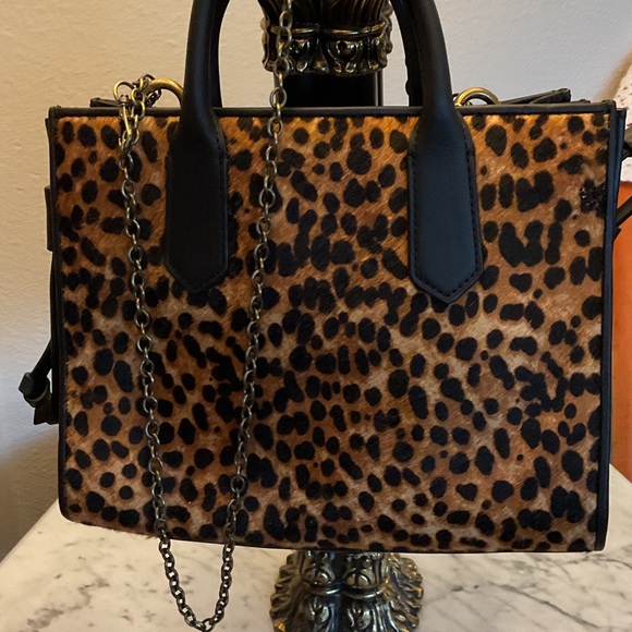 J. Crew Handbags - ✝️💟✝️  J. Crew Leopard Print Satchel with Black Italian Leather Handles